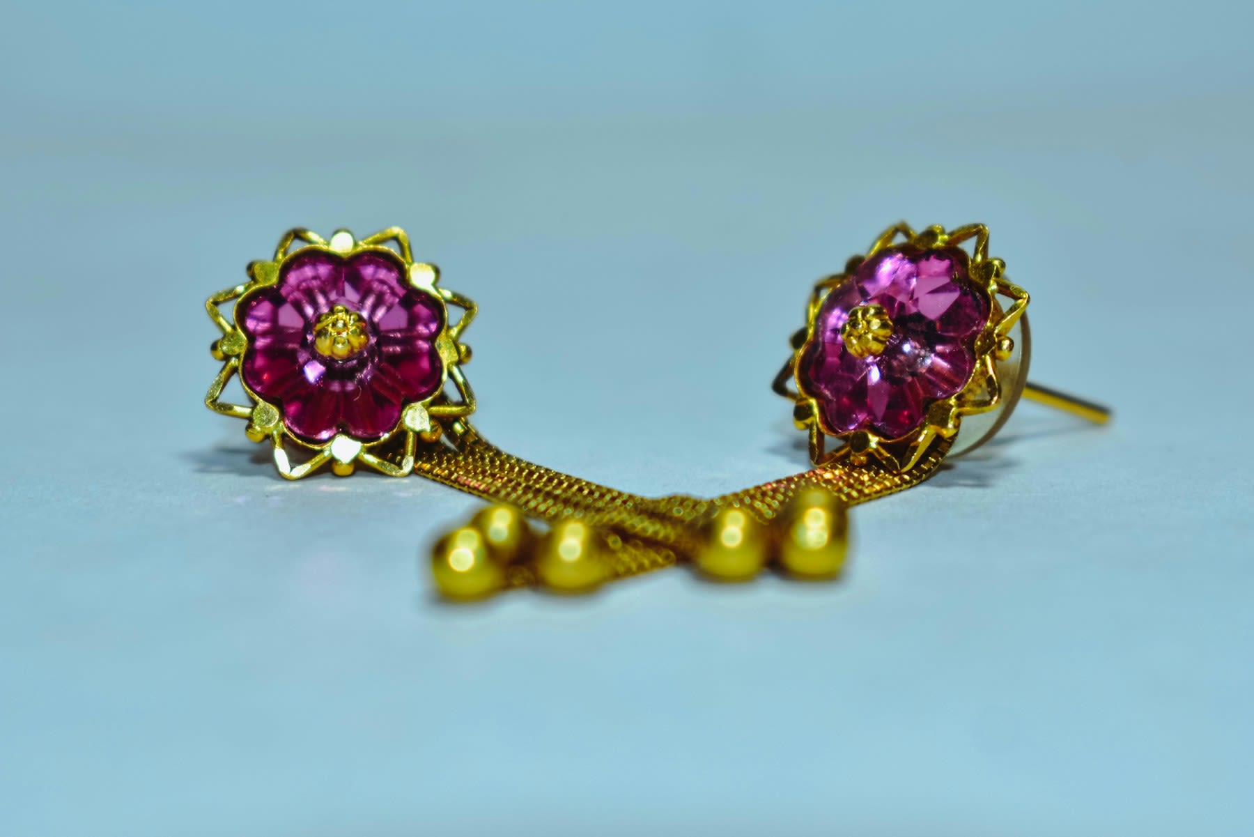 Pink meenakari earrings