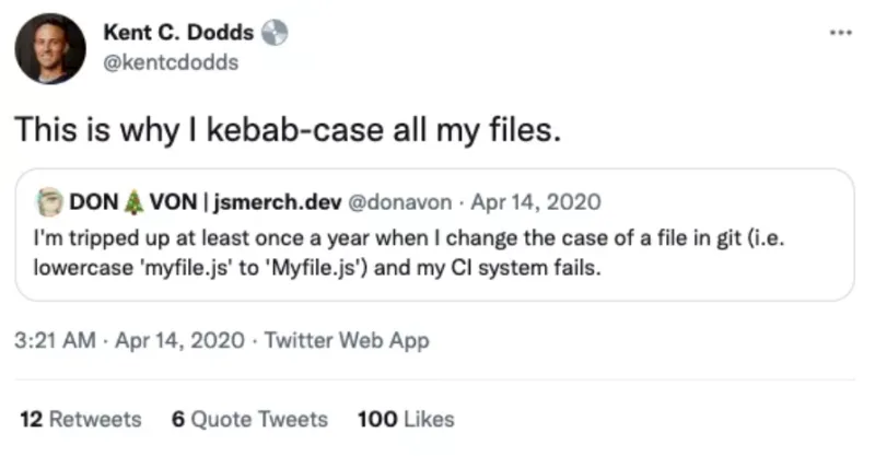 KCD Twitter message