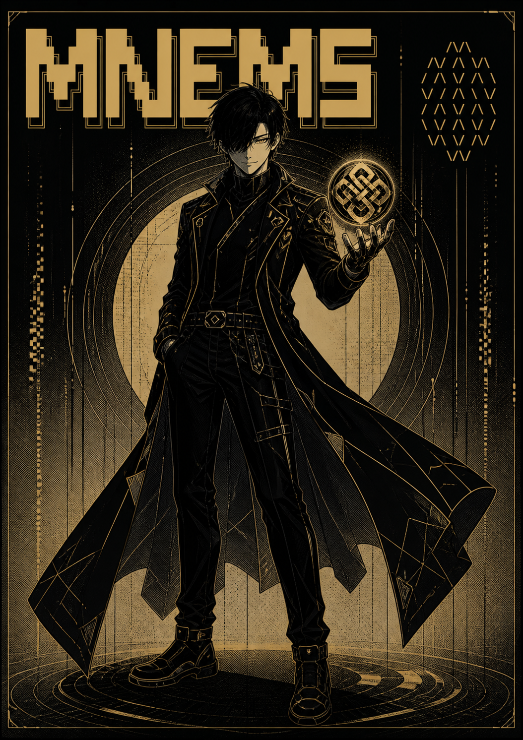 MNEMS retro futuristic agent full body avatar