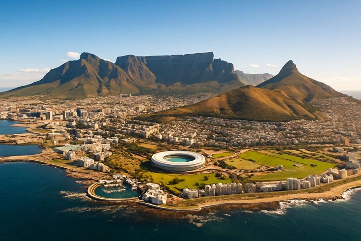 Table Mountain with Cape Town Stadium views