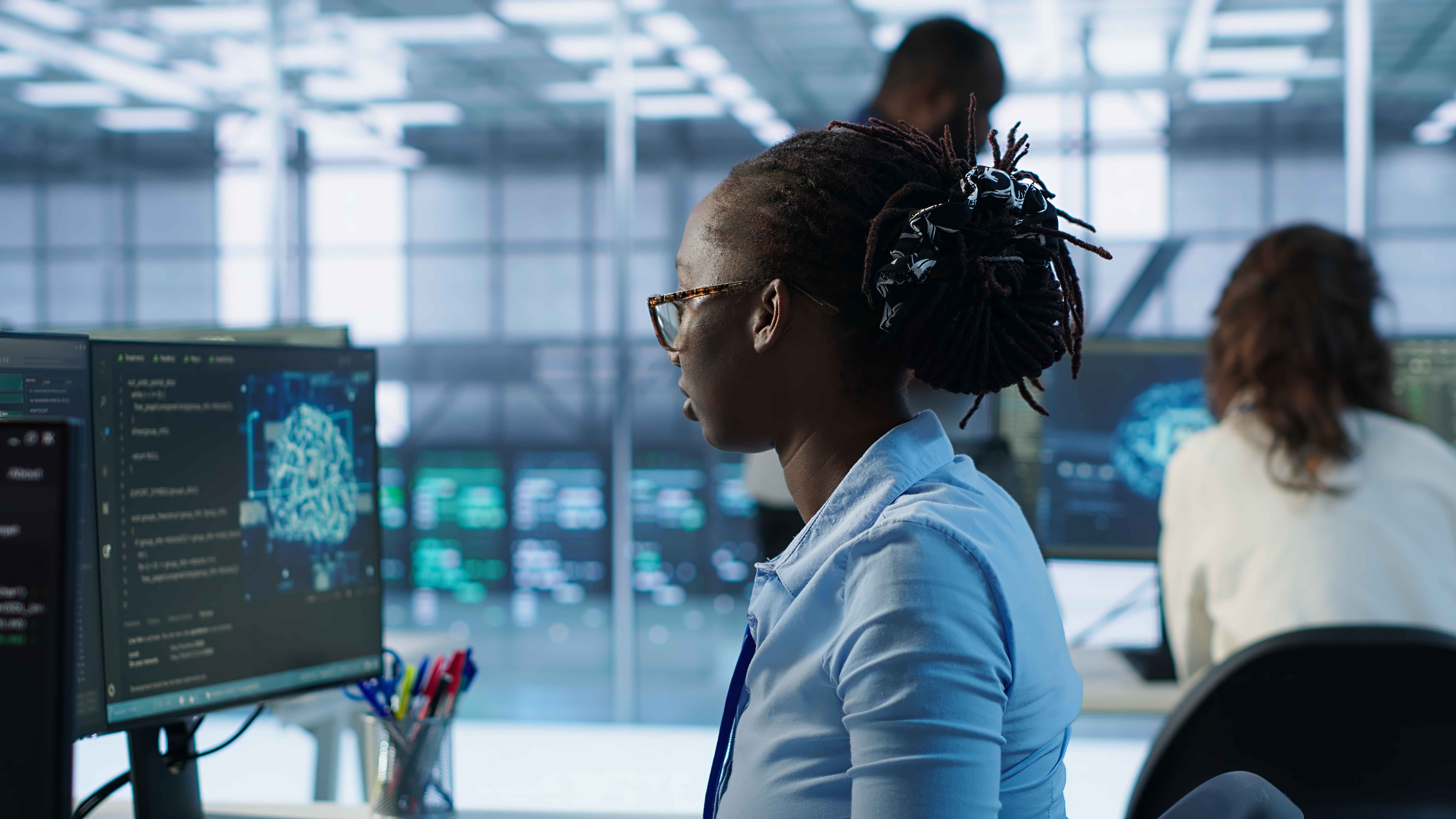 Computer scientist programming