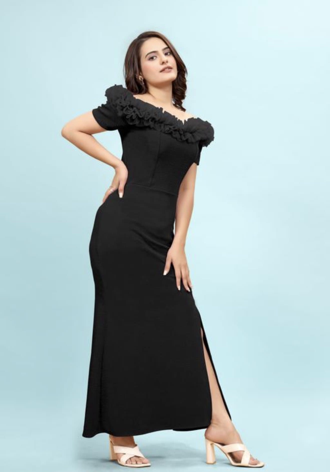 Magical Black Bodycon  Gown Aline Dress