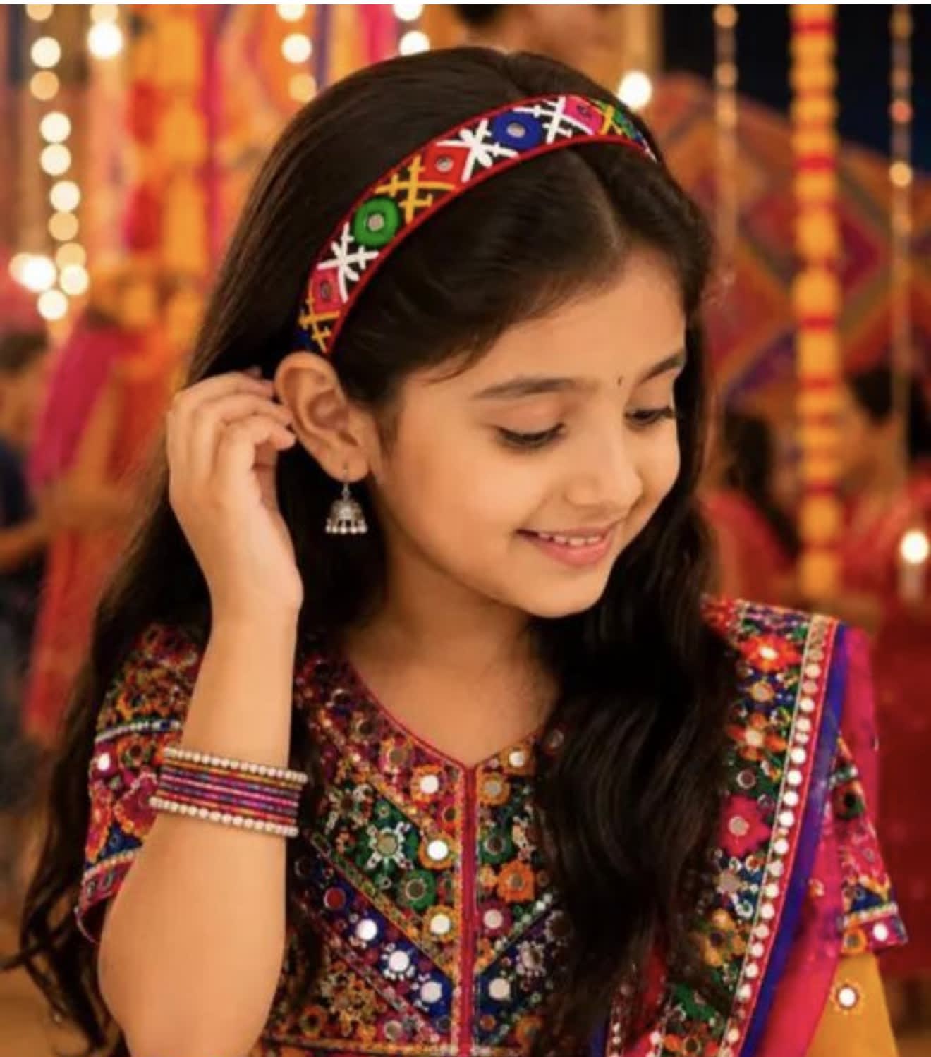 Colourful Embroidered  Festive Hairband