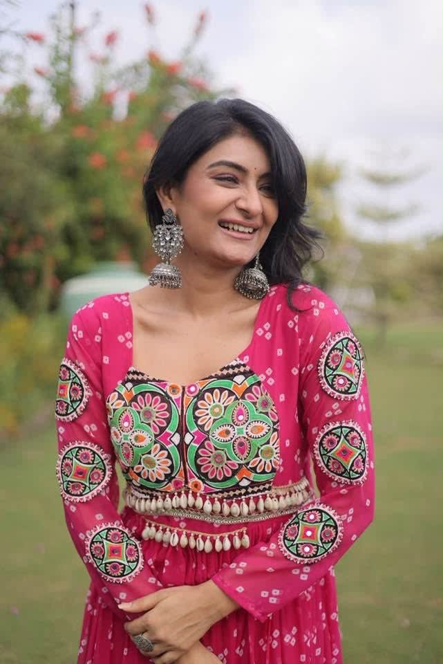 Stylish Navratri Festive Embroidered Gown