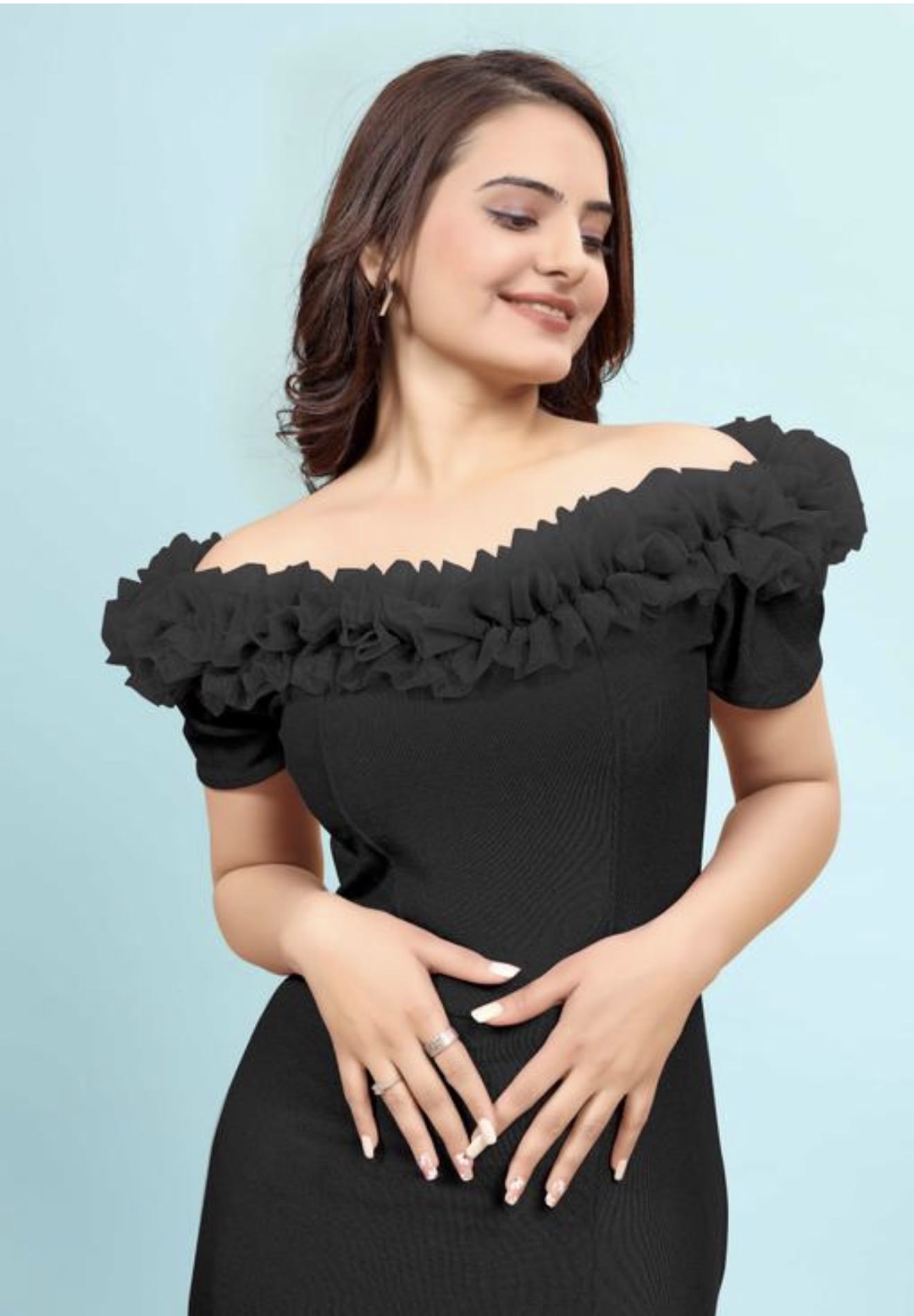 Magical Black Bodycon  Gown Aline Dress hover