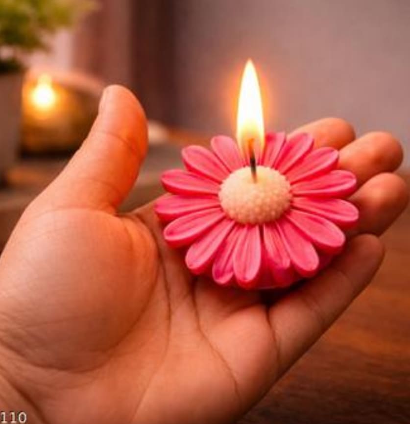 Colourful daisy flower candles