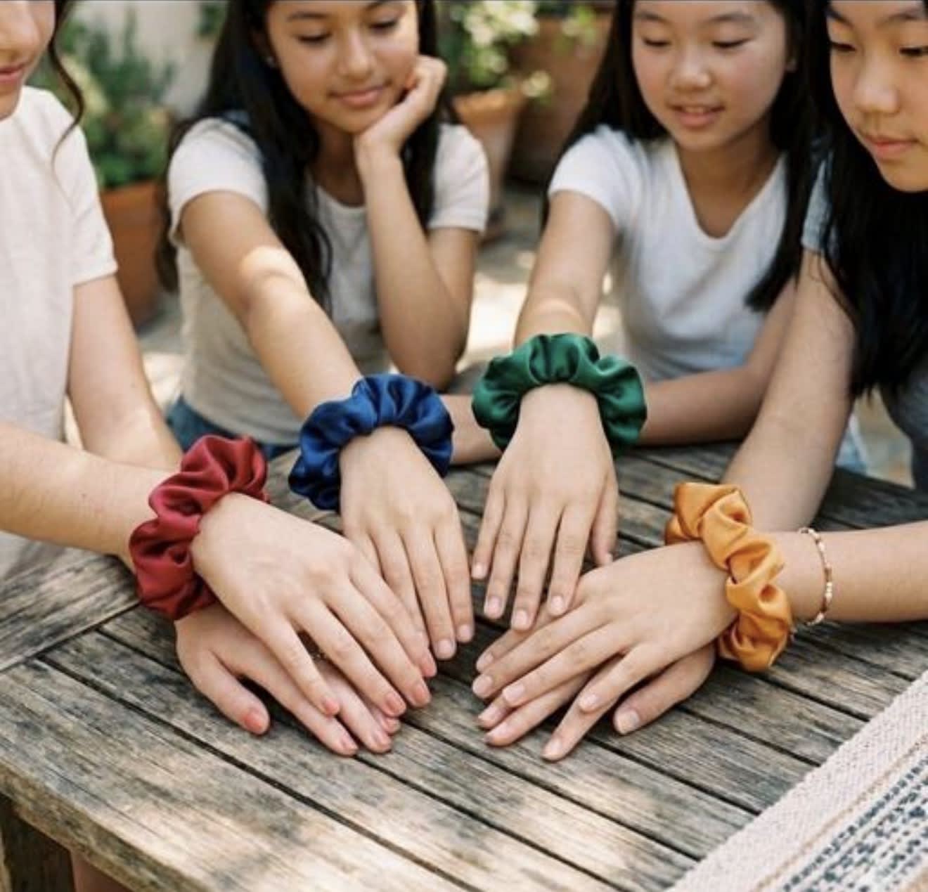 Stylish Premium Silk  Scrunchies Pack of 4 hover