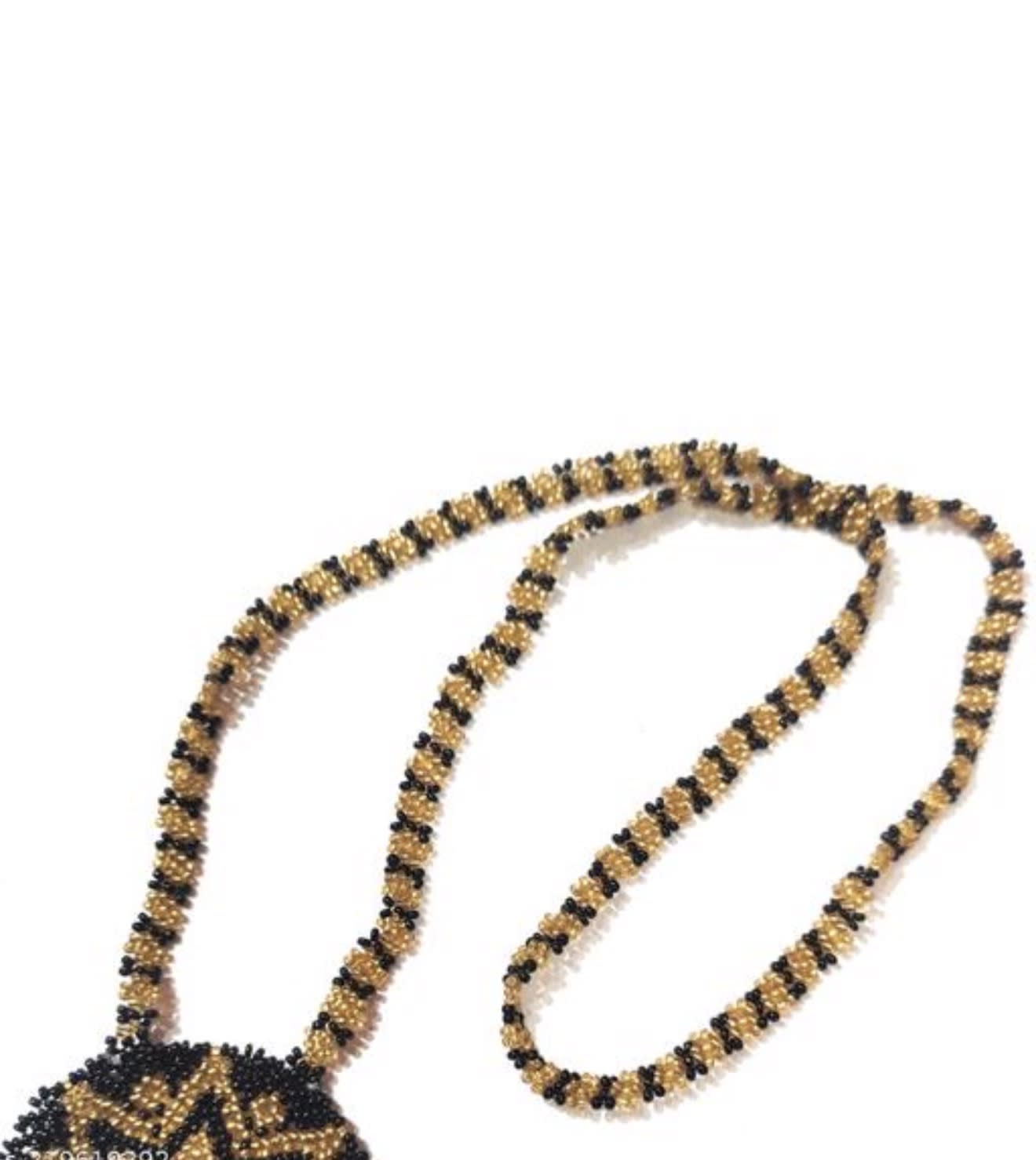 Beaded Black golden  Necklace Set — 2