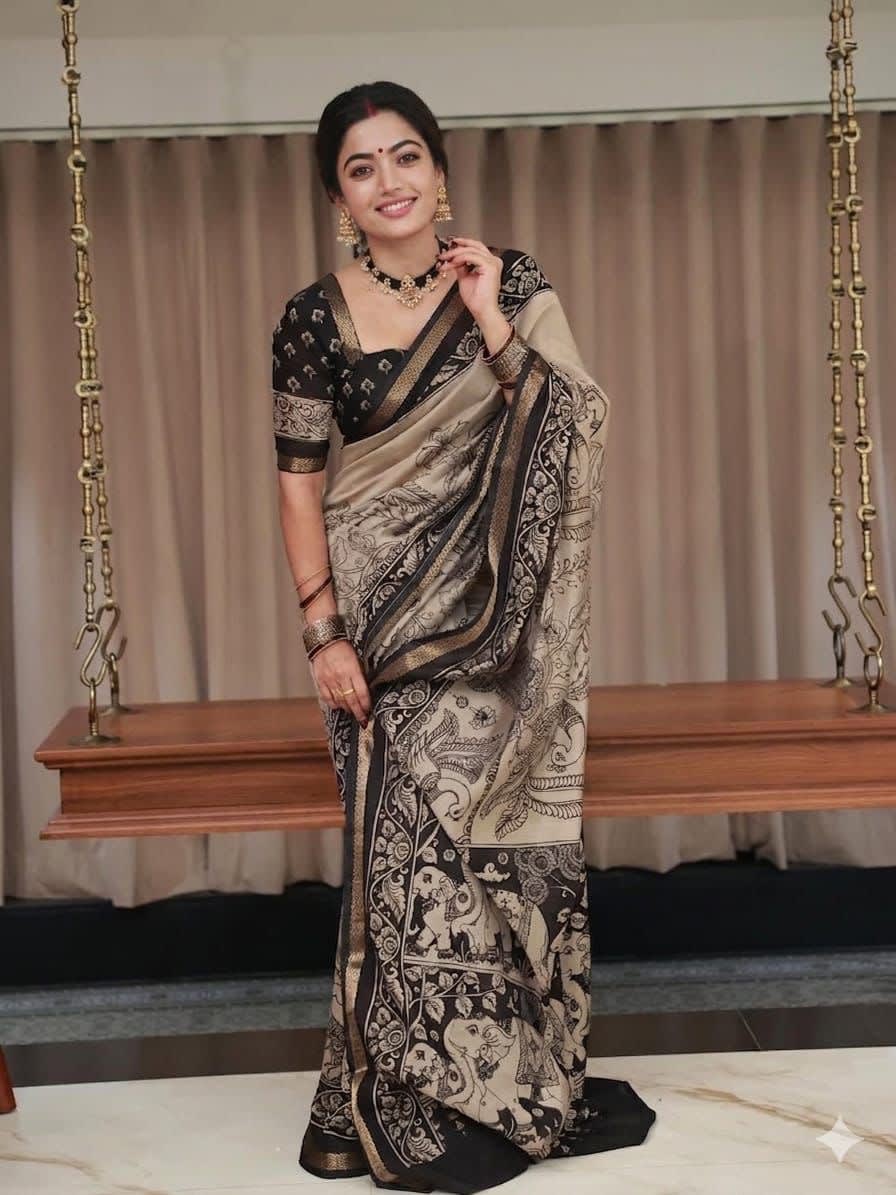 Bollywood Celebrity Pure Mulmul Saree — 2