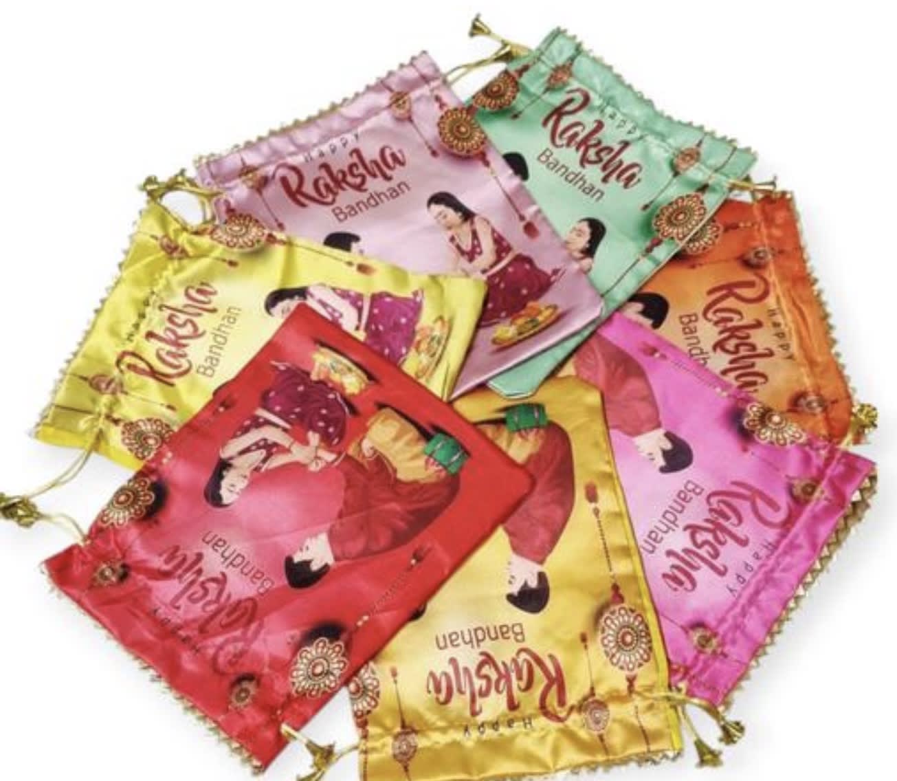 Rakhi Silk Digital Colourful Potli hover
