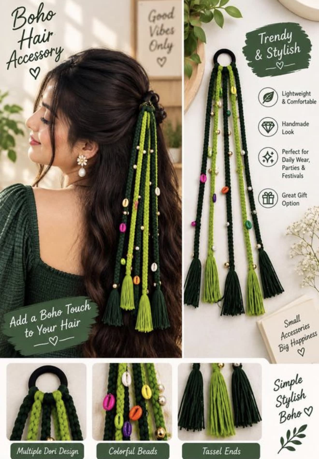 Stylish Festive Boho Hair Accessories Braids hover