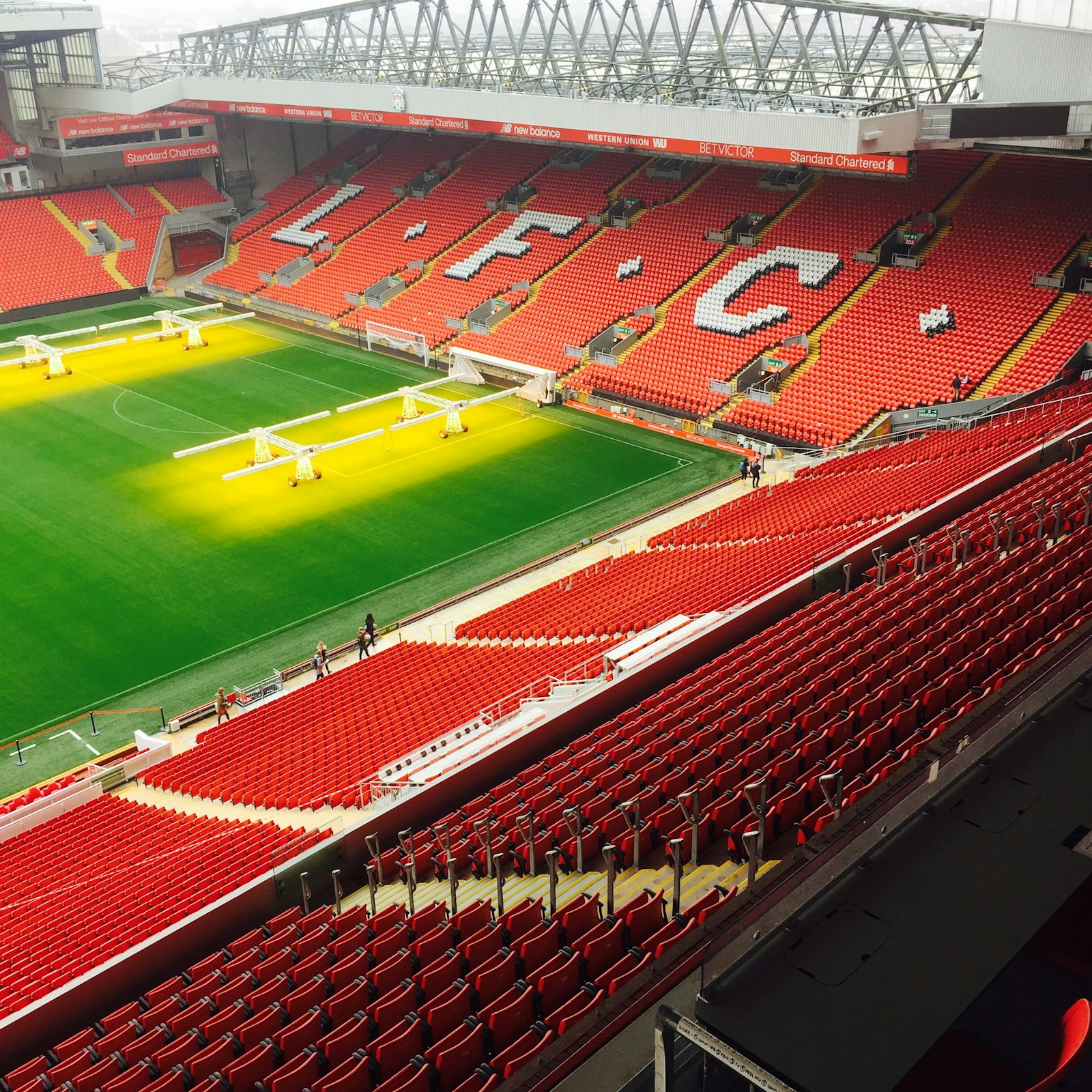 Anfield Stadium interior filled with red seats