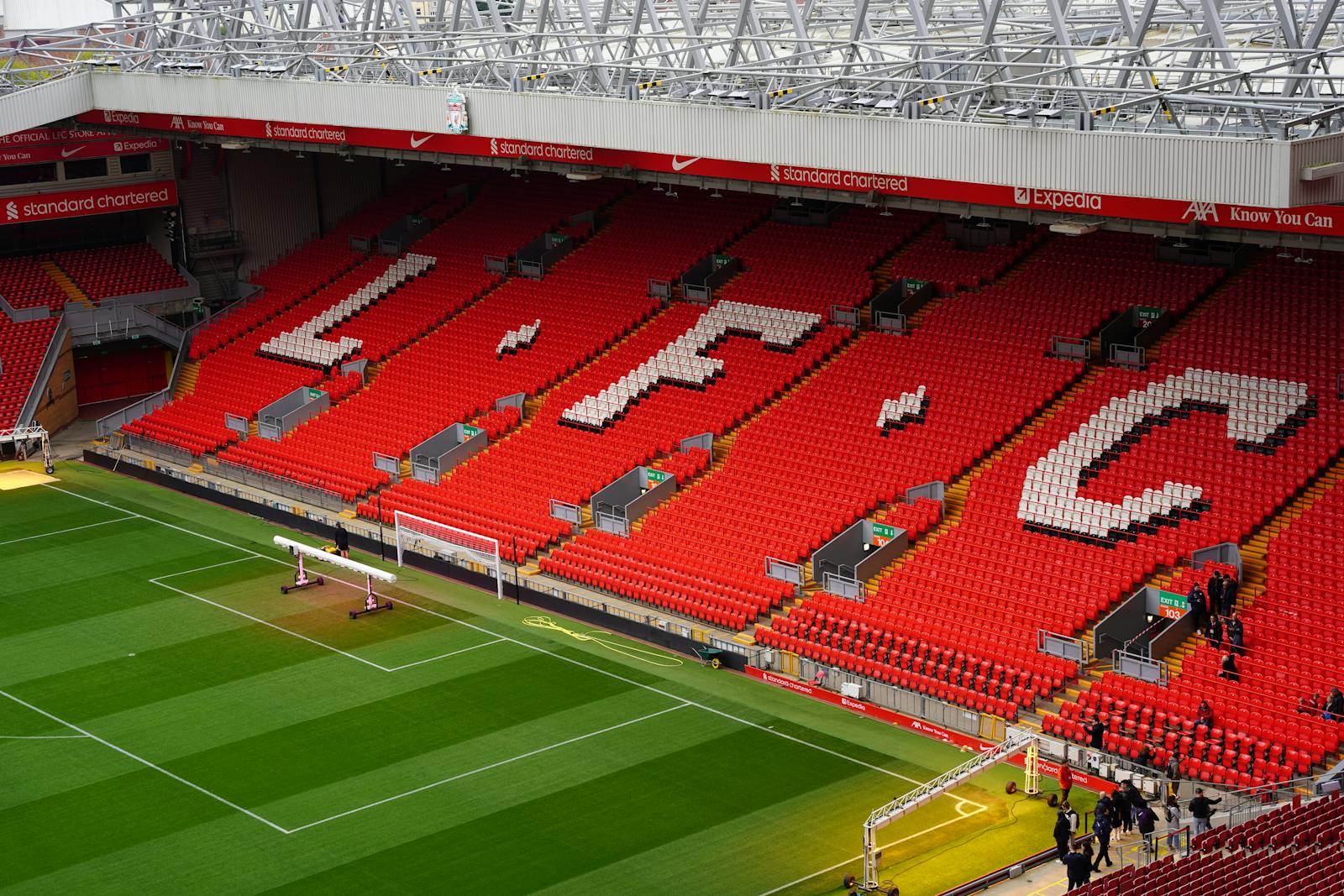 Anfield Stadium seats spelling out LFC
