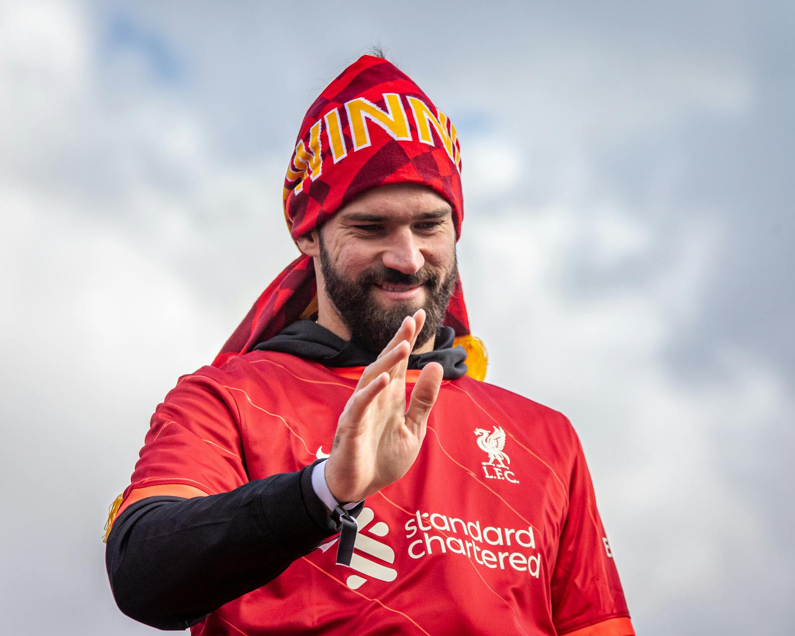 Liverpool FC player celebrating victory