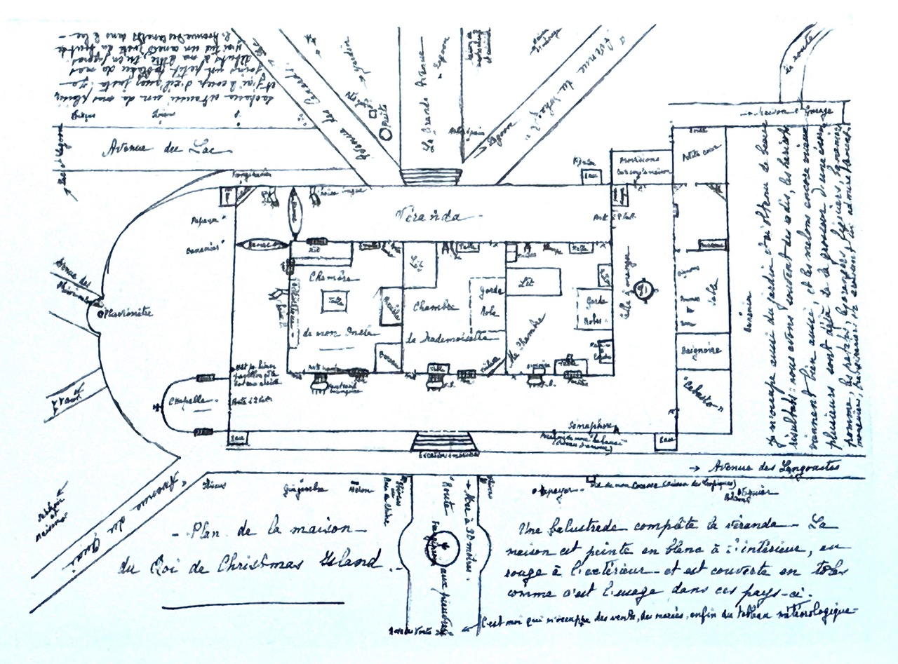 Floorplan for Rougier’s Paris home. This is all that remains of the house, an idea. Not a stone or board or piece of metal remains after more than 100 years.