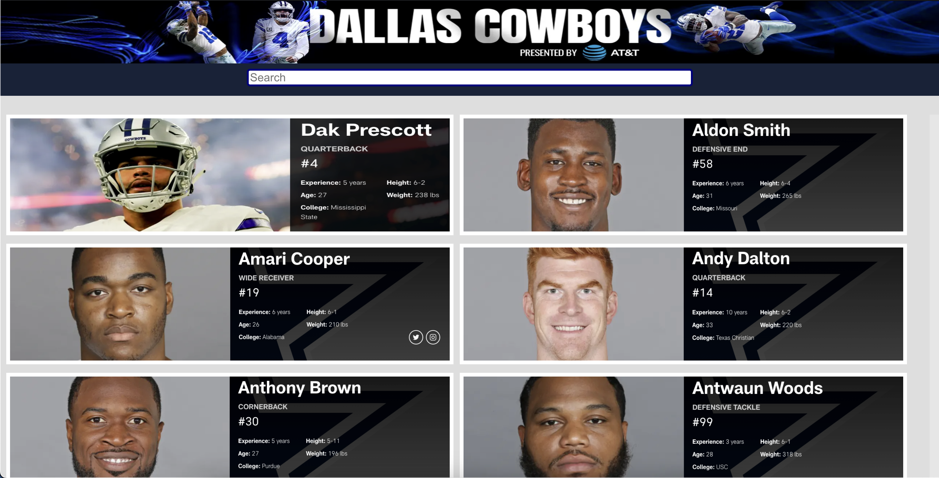 Dallas-Roster