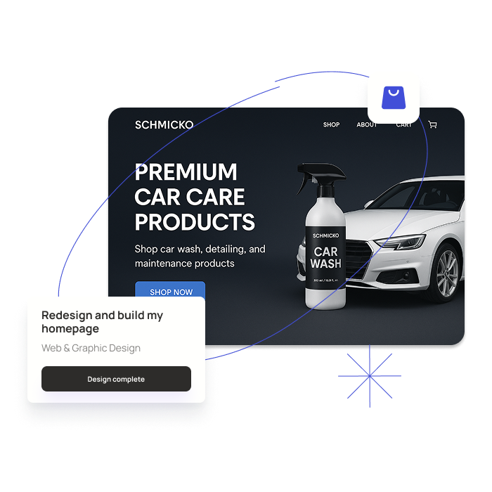 Illustrations of Shopify development and design - Slide 1