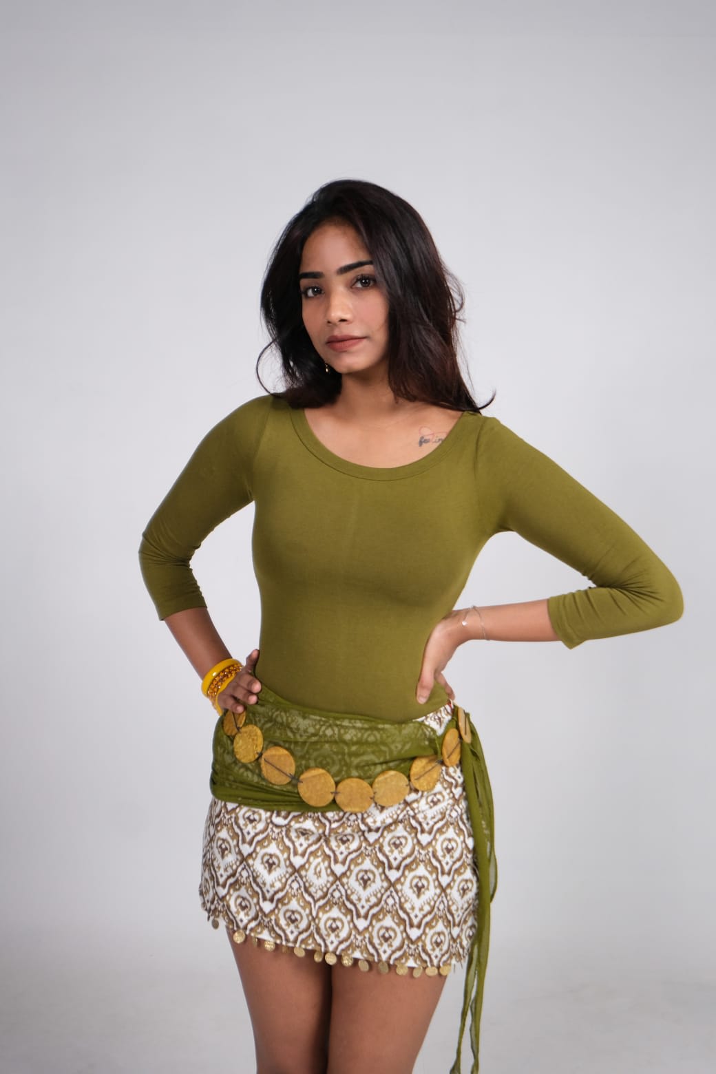 Desert Muse Beaded Wrap Mini Skirt thumbnail 4