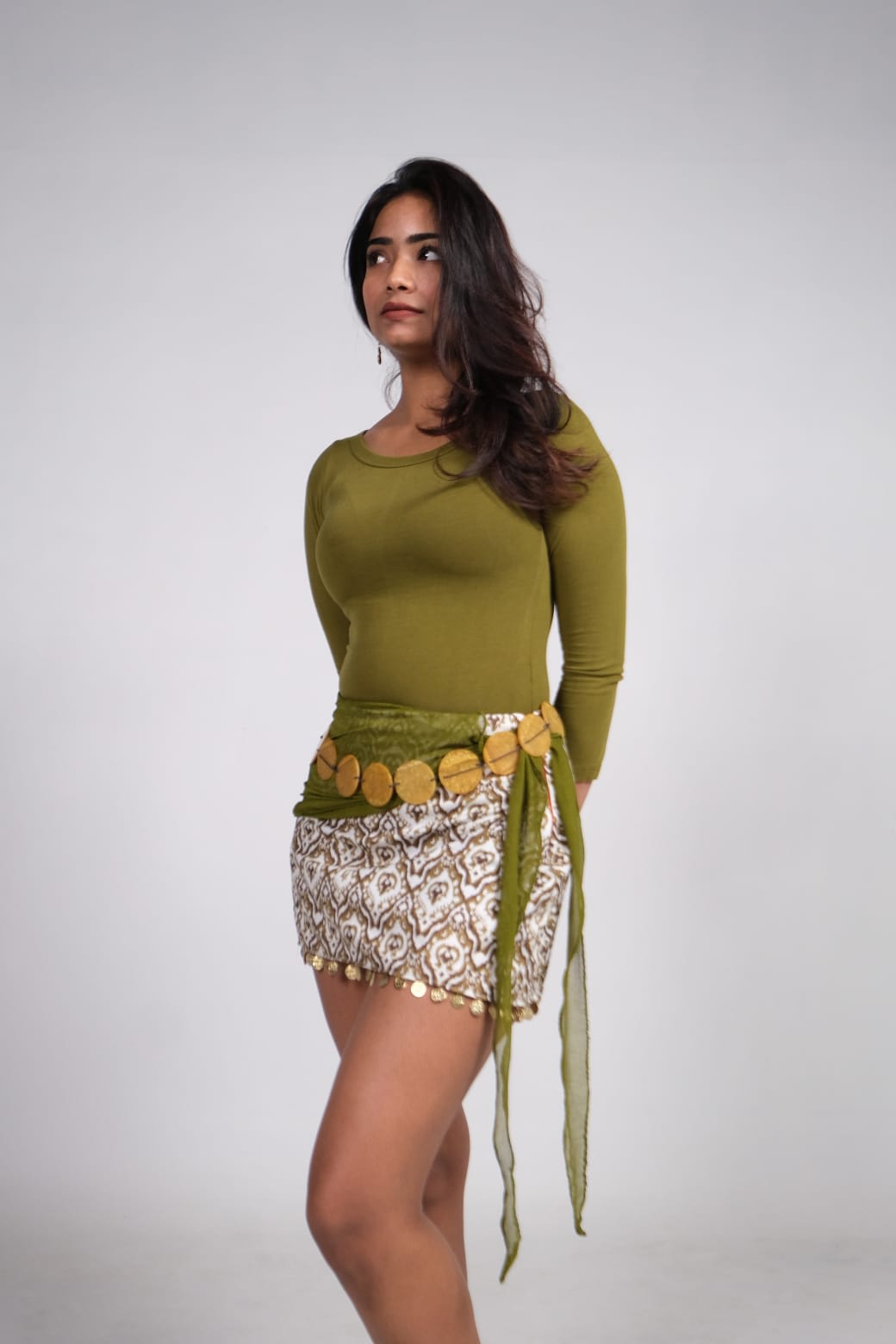 Desert Muse Beaded Wrap Mini Skirt thumbnail 3