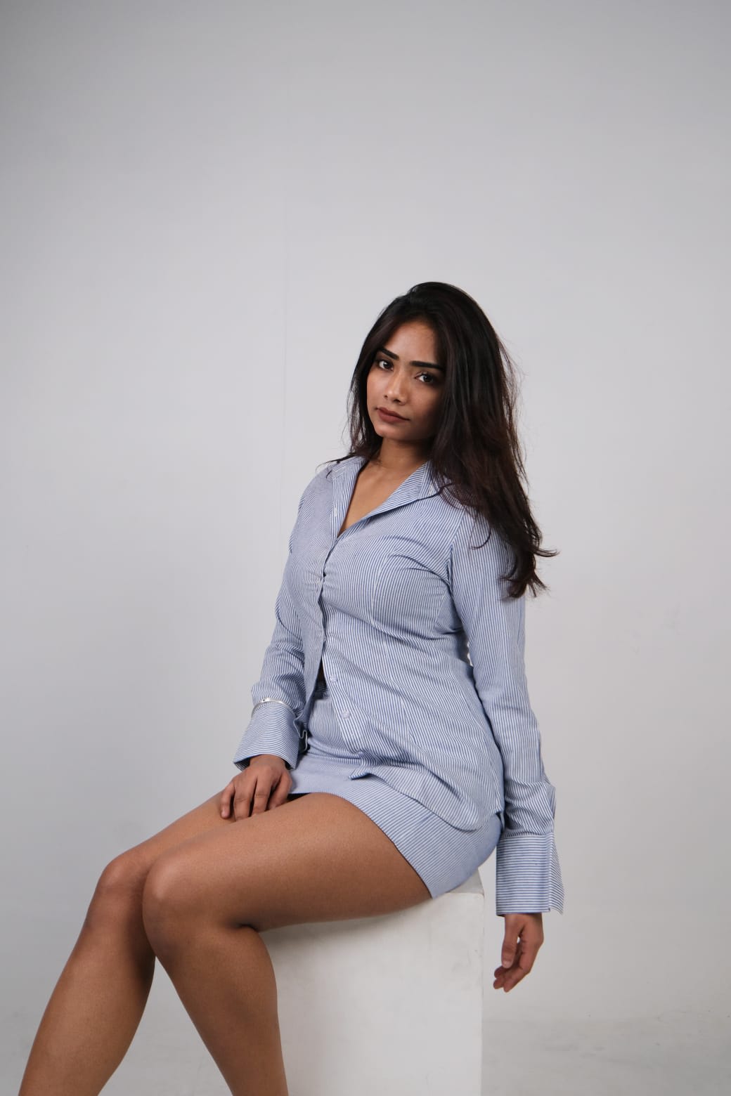 Blue Whisper Stripe Co-ord Set thumbnail 3