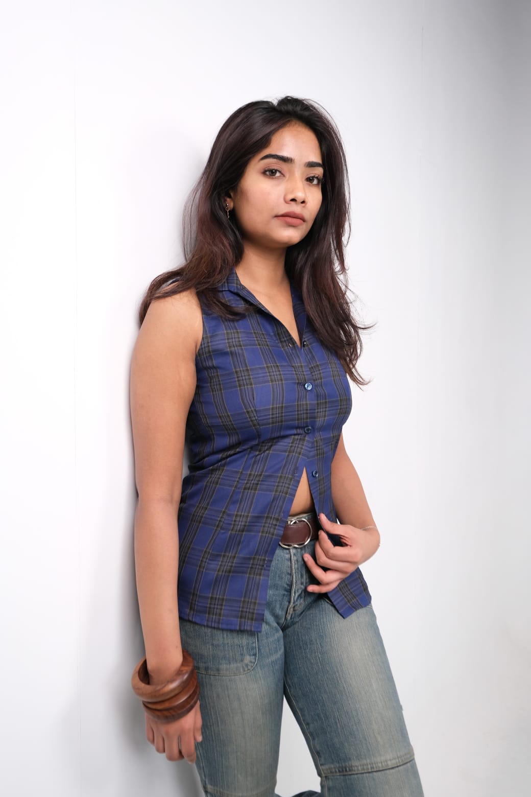 Midnight-to-Morning Check Sleeveless Shirt thumbnail 4