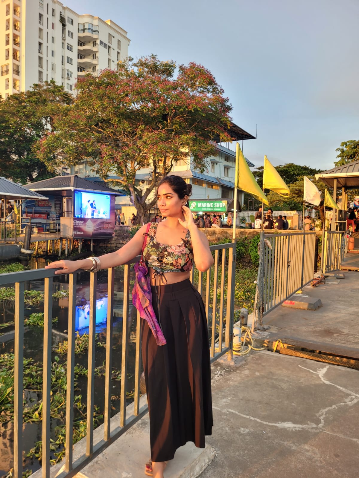 Noir Grace Pleated A-Line Maxi Skirt thumbnail 4