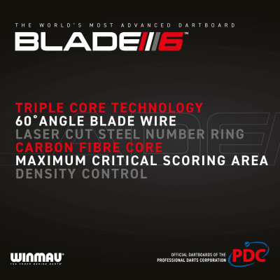 Winmau Blade 6 Triple Core PDC - Profi Dartscheibe 9