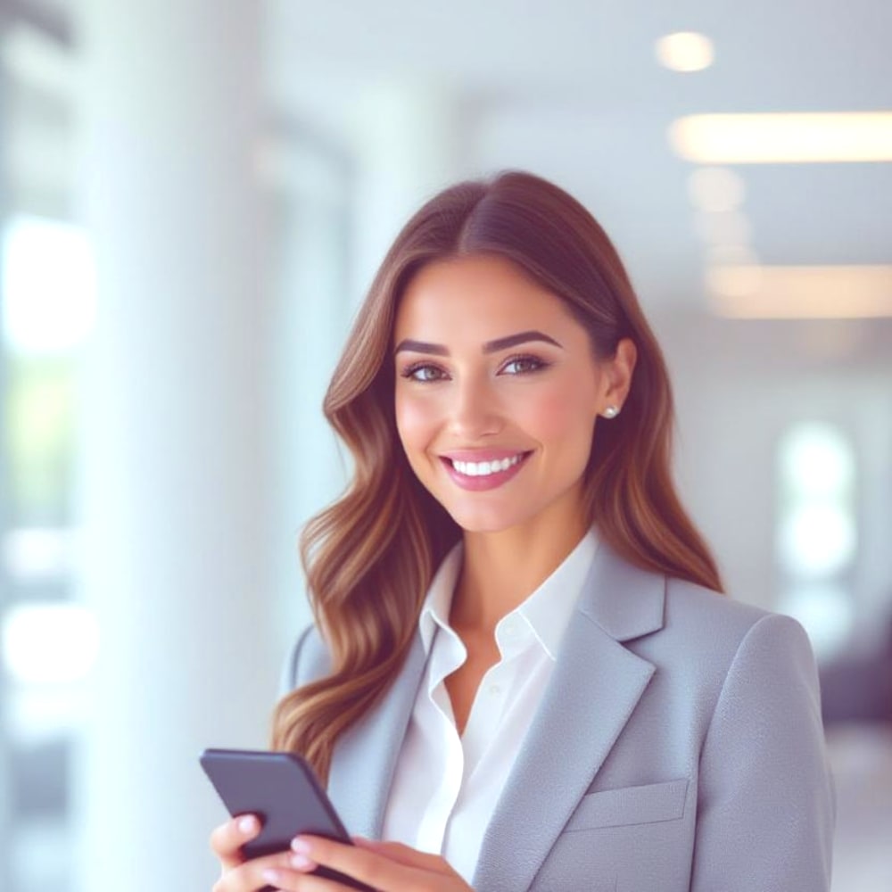 Person using Cuverly app on phone while at car