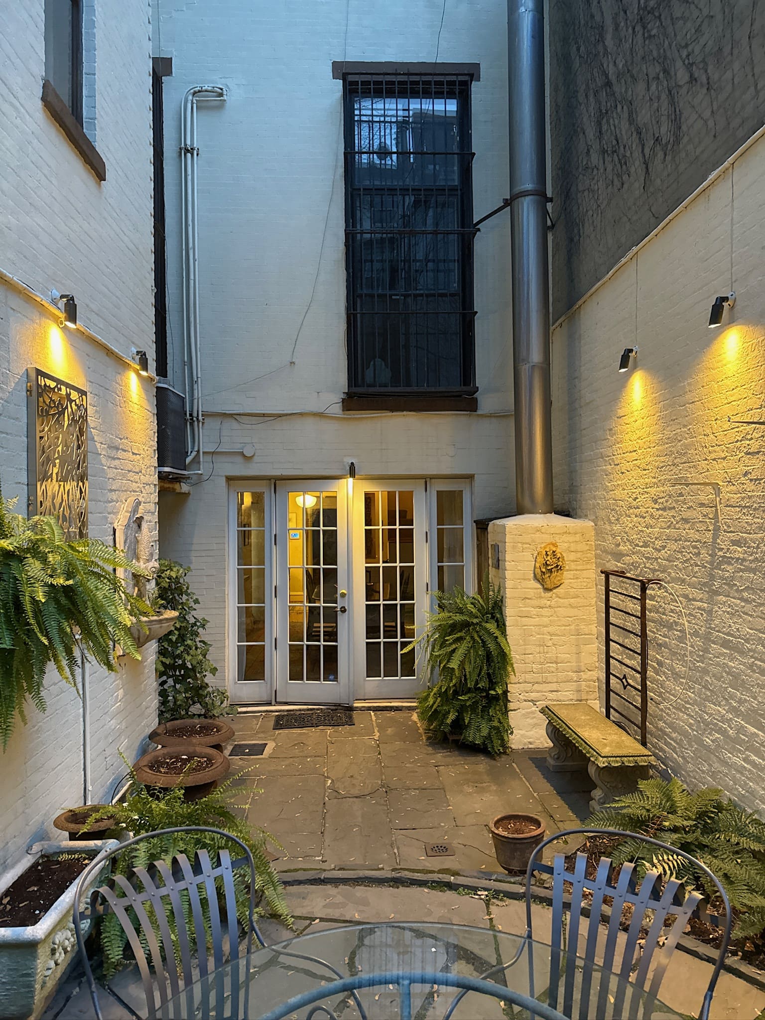 Classic White Brick Courtyard