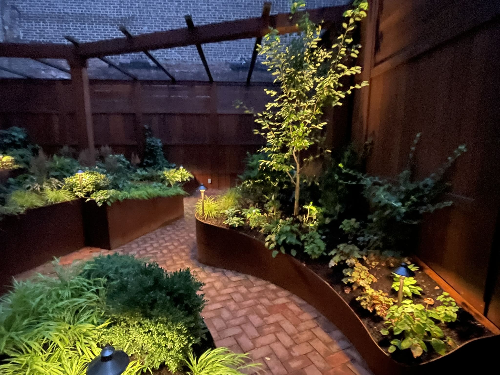 Corten Steel & Brick Garden