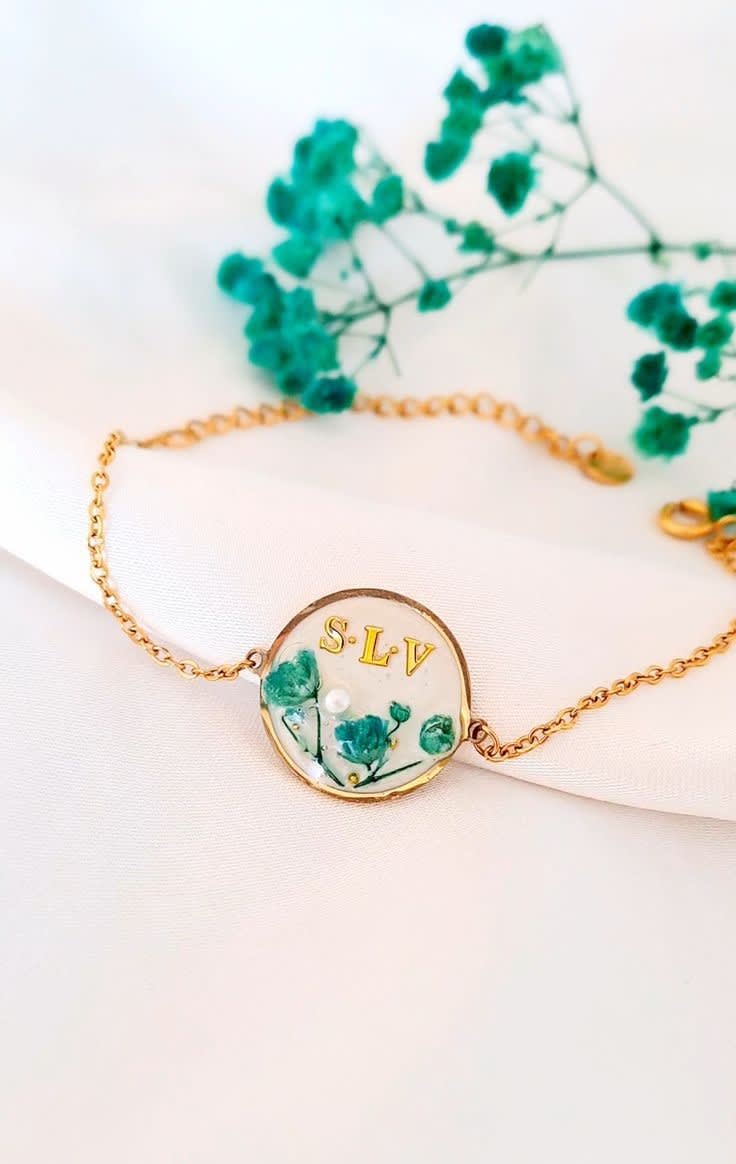 Handcrafted Customized Blue Resin Bracelet — jewellery by Giftistan
