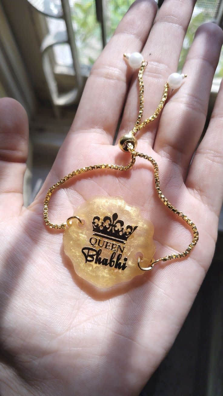 Customized Name Gold Resin Bracelet — jewellery by Giftistan