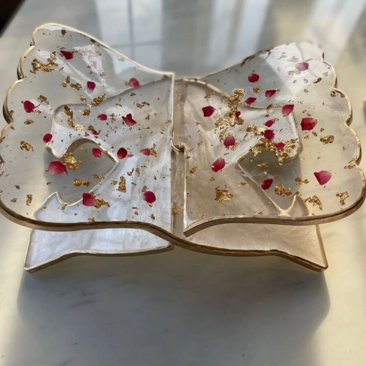 Handcrafted Resin Quran Rehal with Rose Petals