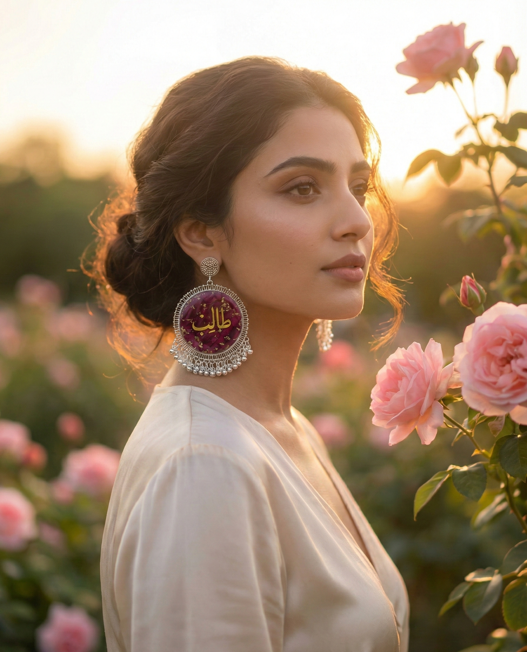 Customized Resin Earrings with Name & Rose | Rose Preservation 2