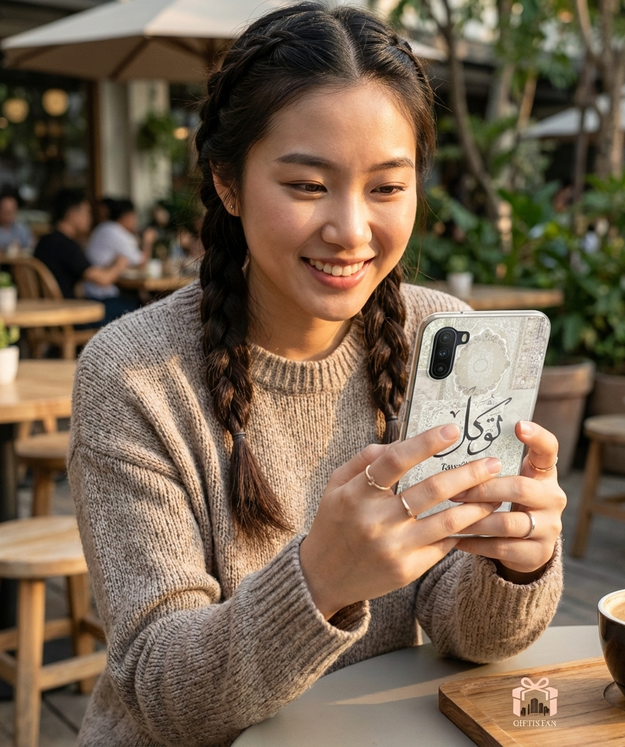 Custom Pashmina Resin Art Mobile Cover - Premium Glossy Finish (Personalized Name) 3