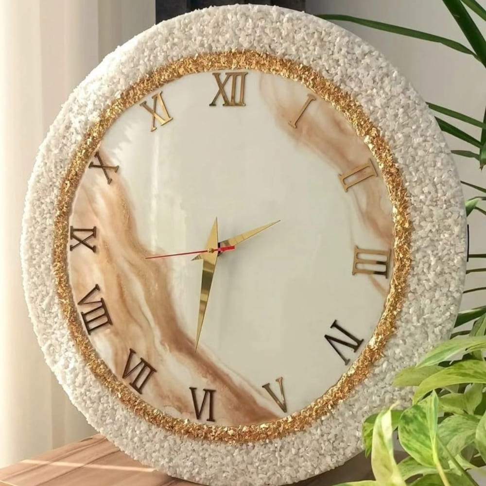 Luxury Marble Gold Roman Wall Clock — home by Giftistan