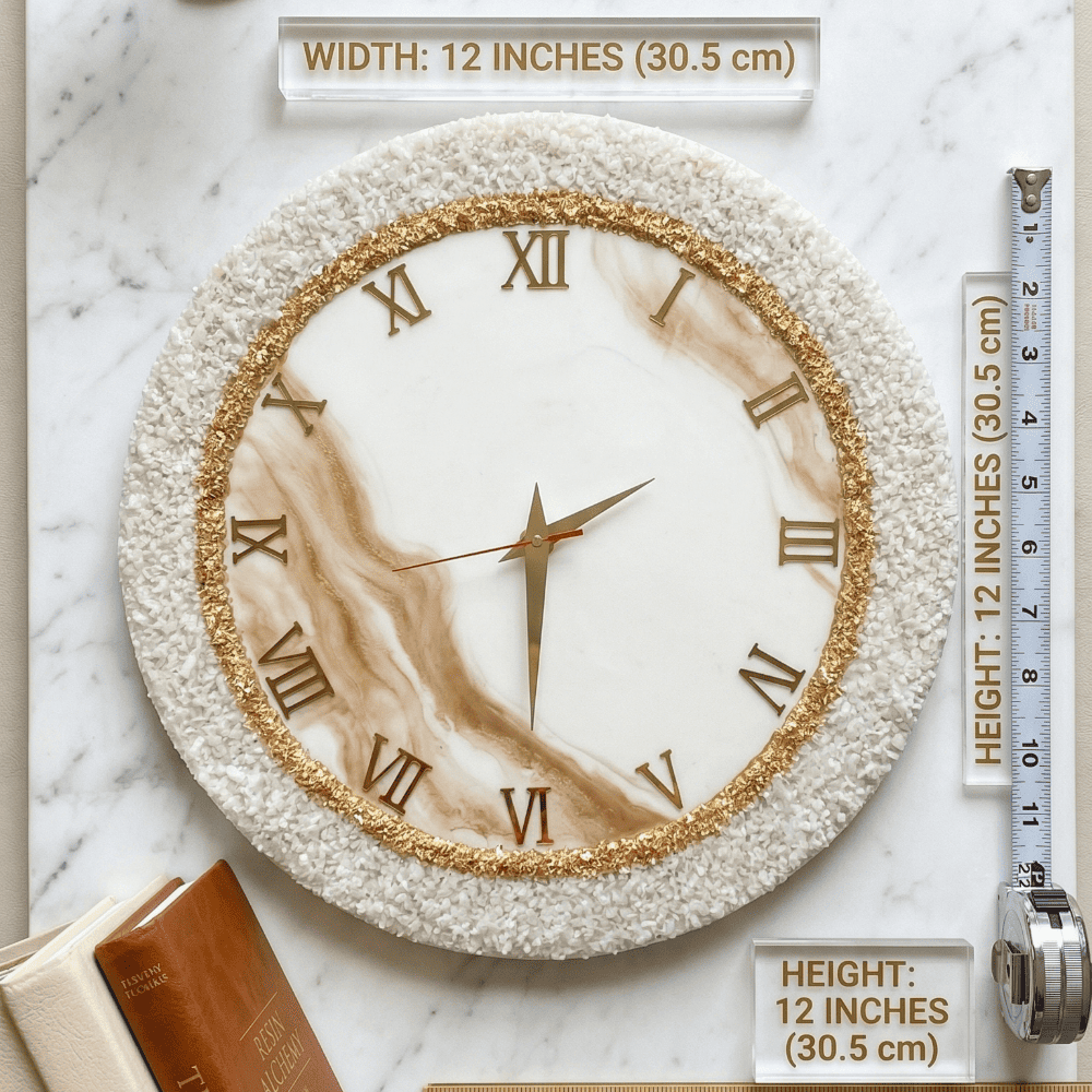 Luxury Marble Gold Roman Wall Clock — view 2