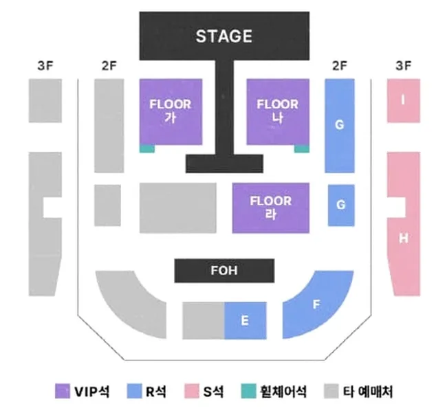 좌석 정보 및 예매처별 특징 이미지