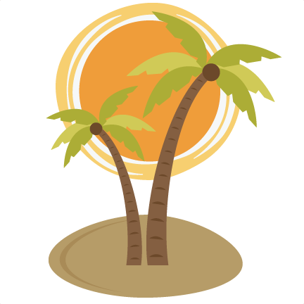 Palm Tree With Sun Svg - Palm Tree And Sun - Free Transparent PNG Clipart Images Download. - Transparent PNG Free Download