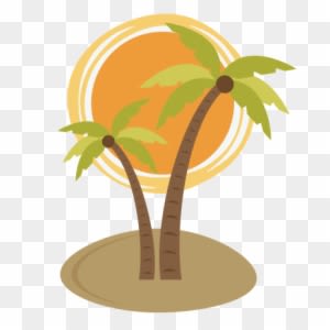 Palm Tree With Sun Svg - Palm Tree And Sun - Free Transparent PNG Clipart Images Download. - Transparent PNG Free Download