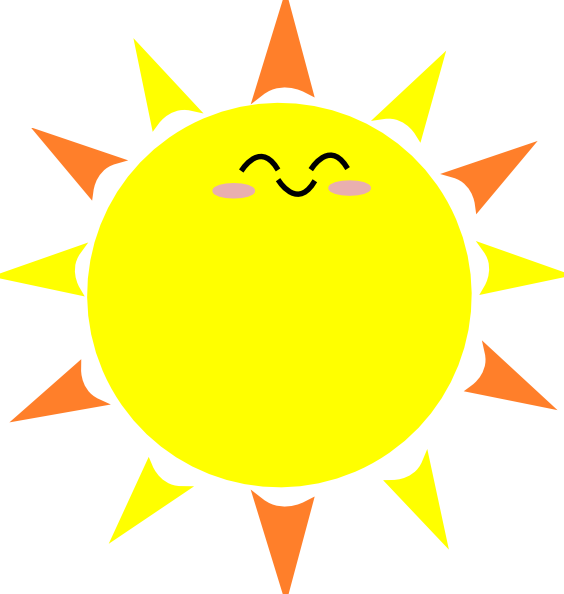 Happy Sun Clip Art At Clker - Cartoon Sun With Black Background - Free Transparent PNG Clipart Images Download. - Transparent PNG Free Download