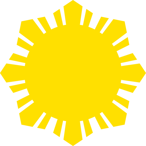 Phillippine Flag Sun Symbol Yellow Silhouette Vector - Filipino Sun - Free Transparent PNG Clipart Images Download. - Transparent PNG Free Download