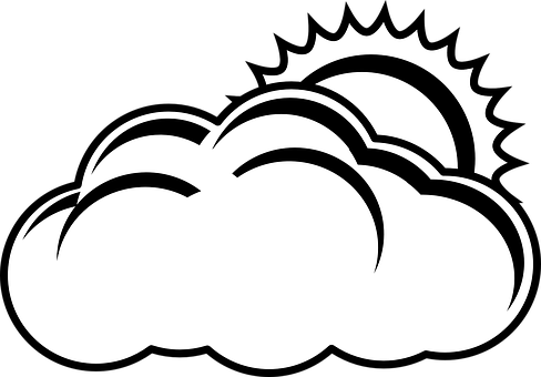 Cloud, Sun, Overcast, Nature, Weather - Sun And Clouds Clipart Black And White - Free Transparent PNG Clipart Images Download. - Transparent PNG Free Download