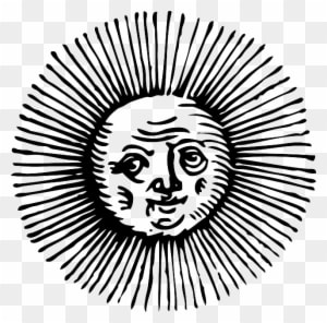 Old, Black, Outline, Moon, Face, Sun, White - Old Sun Drawings Png - Free Transparent PNG Clipart Images Download. - Transparent PNG Free Download