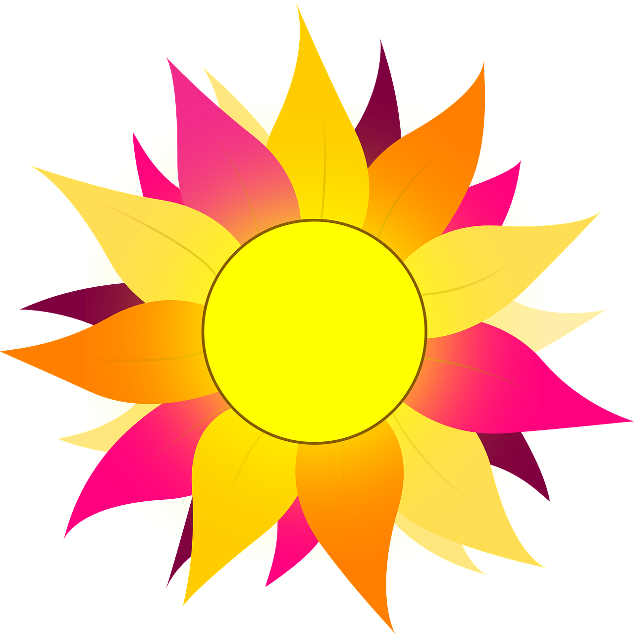 Pink And Orange Sun - Free Transparent PNG Clipart Images Download. - Transparent PNG Free Download