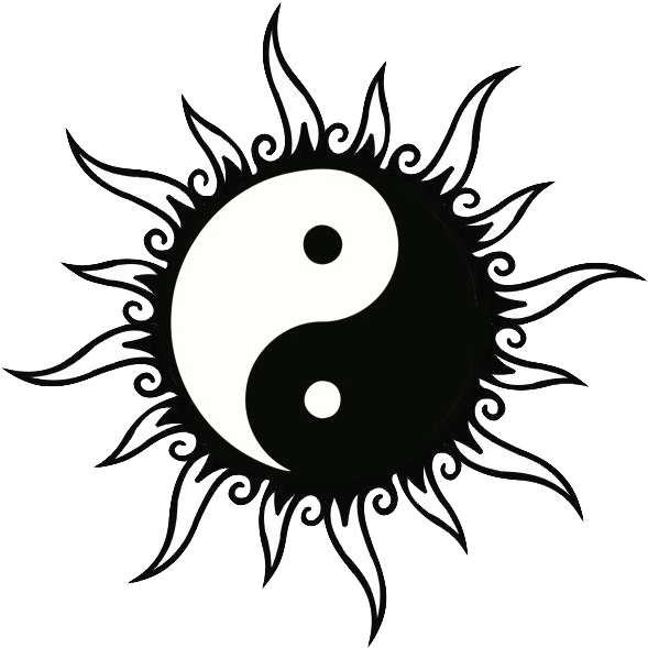 Sun Drawings Collection - Sun Yin Yang Tattoo Designs - Free Transparent PNG Clipart Images Download. - Transparent PNG Free Download