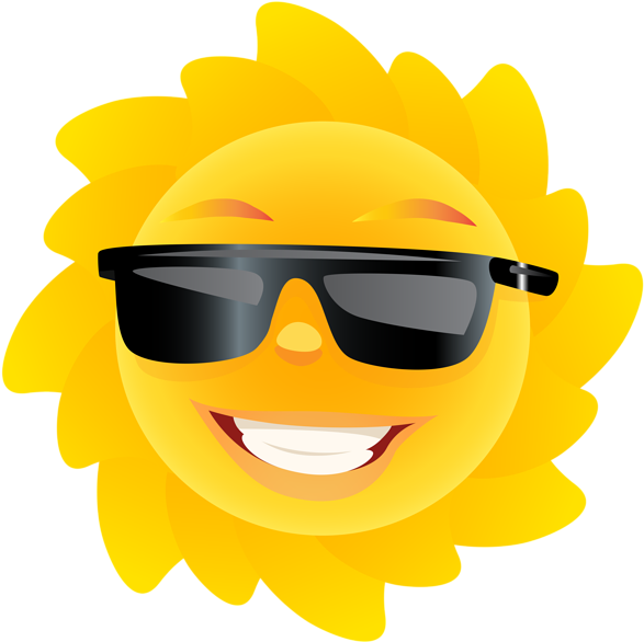 Smiley Clipart Summer - Clip Art Sun With Sunglasses Transparent - Free Transparent PNG Clipart Images Download. - Transparent PNG Free Download