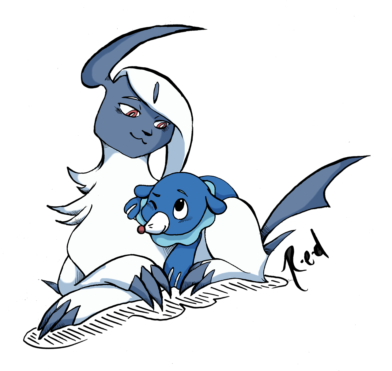 Fanart Myart Popplio Team Popplio Absol Water Type - Pokémon Sun And Moon - Free Transparent PNG Clipart Images Download. - Transparent PNG Free Download