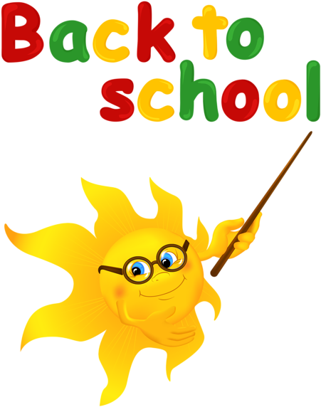 Back To School With Sun Png Clipart Image - Sun Cartoon School - Free Transparent PNG Clipart Images Download. - Transparent PNG Free Download