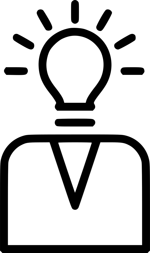 Creative Mind Thinking Idea Bulb Person Enterpreneur - Smile Sun Images Black And White Transparent - Free Transparent PNG Clipart Images Download. - Transparent PNG Free Download